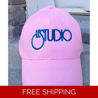 Le Studio Baseball Hat Light Pink B & B Front Logo